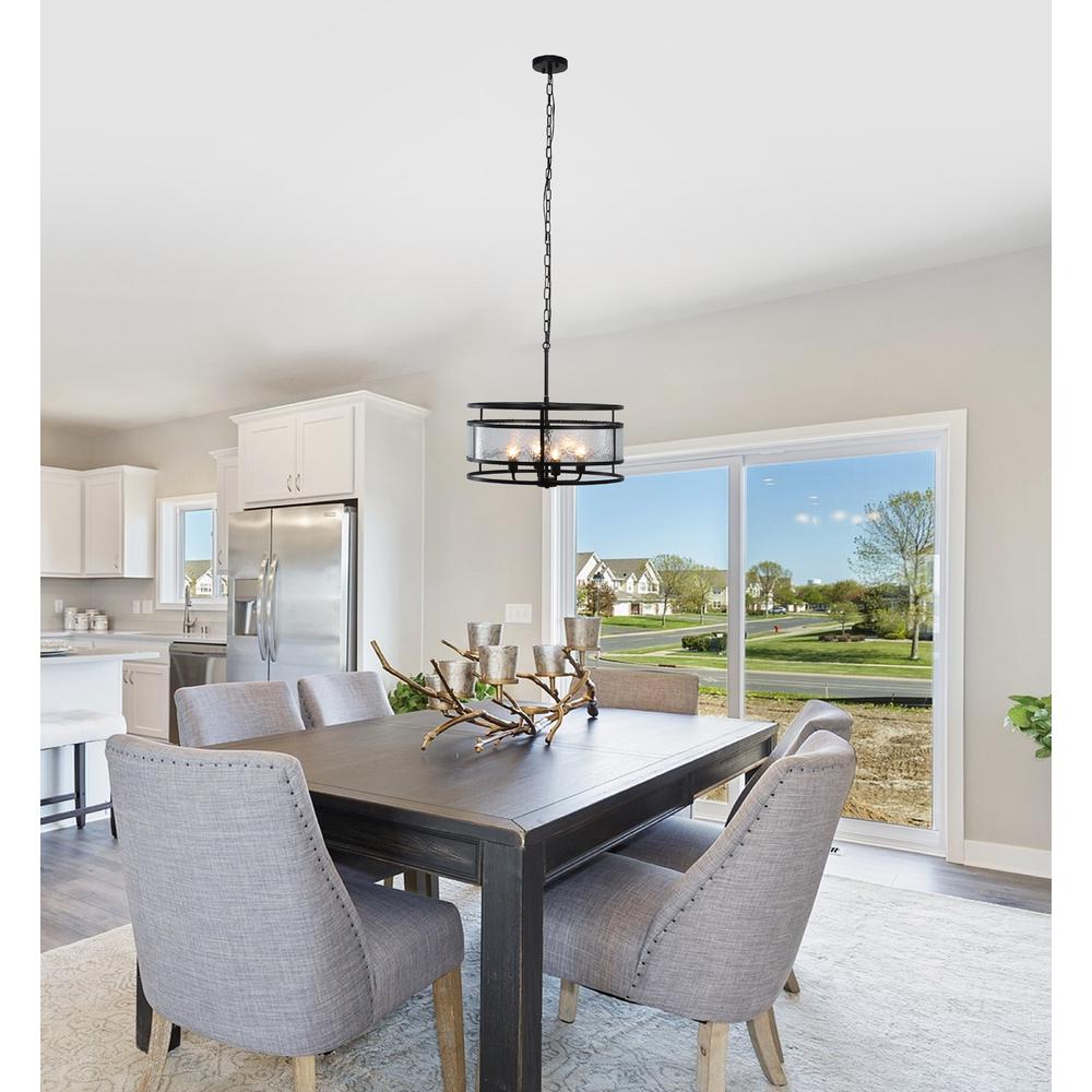 CHLOE Lighting SIENNA Contemporary 4 Light Matt Black Finish Ceiling Pendant 20" Wide. Picture 7