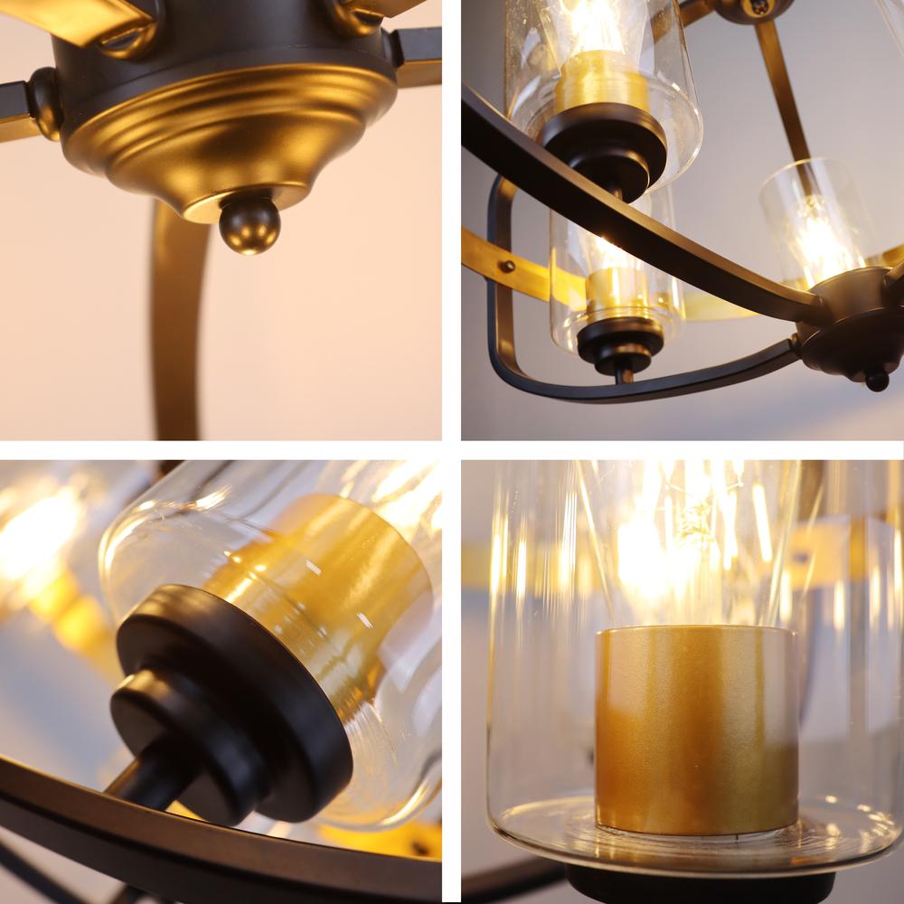 CHLOE Lighting Contemporary-Style Black/Bronze 5 Light Large Pendant 24" Wide. Picture 3