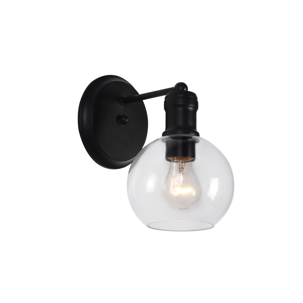 CHLOE Lighting OXA Transitional 1 Light Matt Black Indoor Wall Sconce 6" Wide. Picture 1