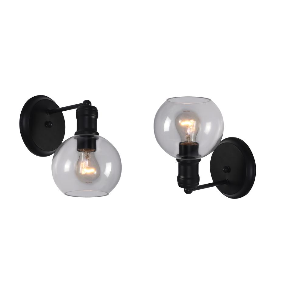 CHLOE Lighting OXA Transitional 1 Light Matt Black Indoor Wall Sconce 6" Wide. Picture 2