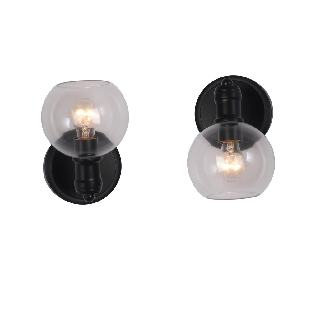 CHLOE Lighting OXA Transitional 1 Light Matt Black Indoor Wall Sconce 6" Wide. Picture 4