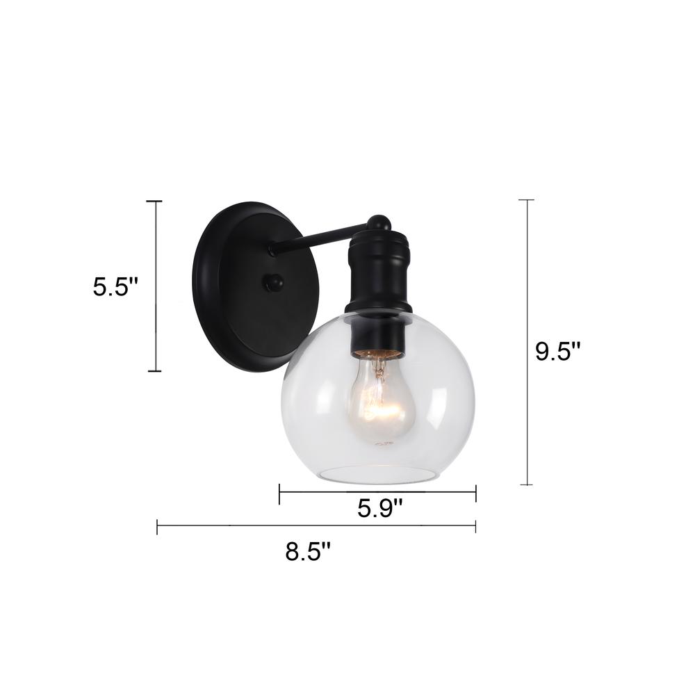 CHLOE Lighting OXA Transitional 1 Light Matt Black Indoor Wall Sconce 6" Wide. Picture 10