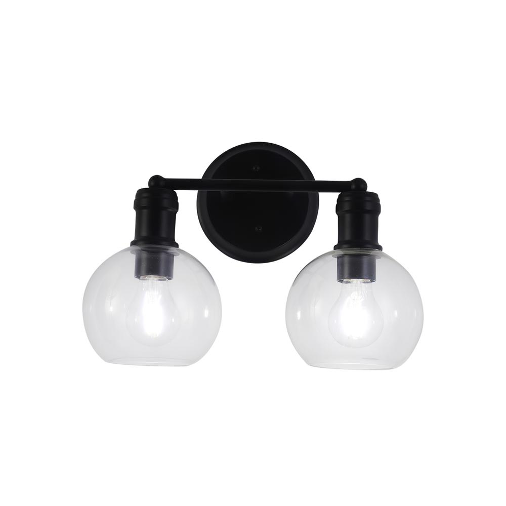 CHLOE Lighting OXA Transitional 2 Light Matt Black Vanity Bathlight 14" Wide. Picture 1