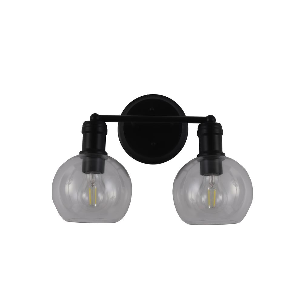 CHLOE Lighting OXA Transitional 2 Light Matt Black Vanity Bathlight 14" Wide. Picture 2