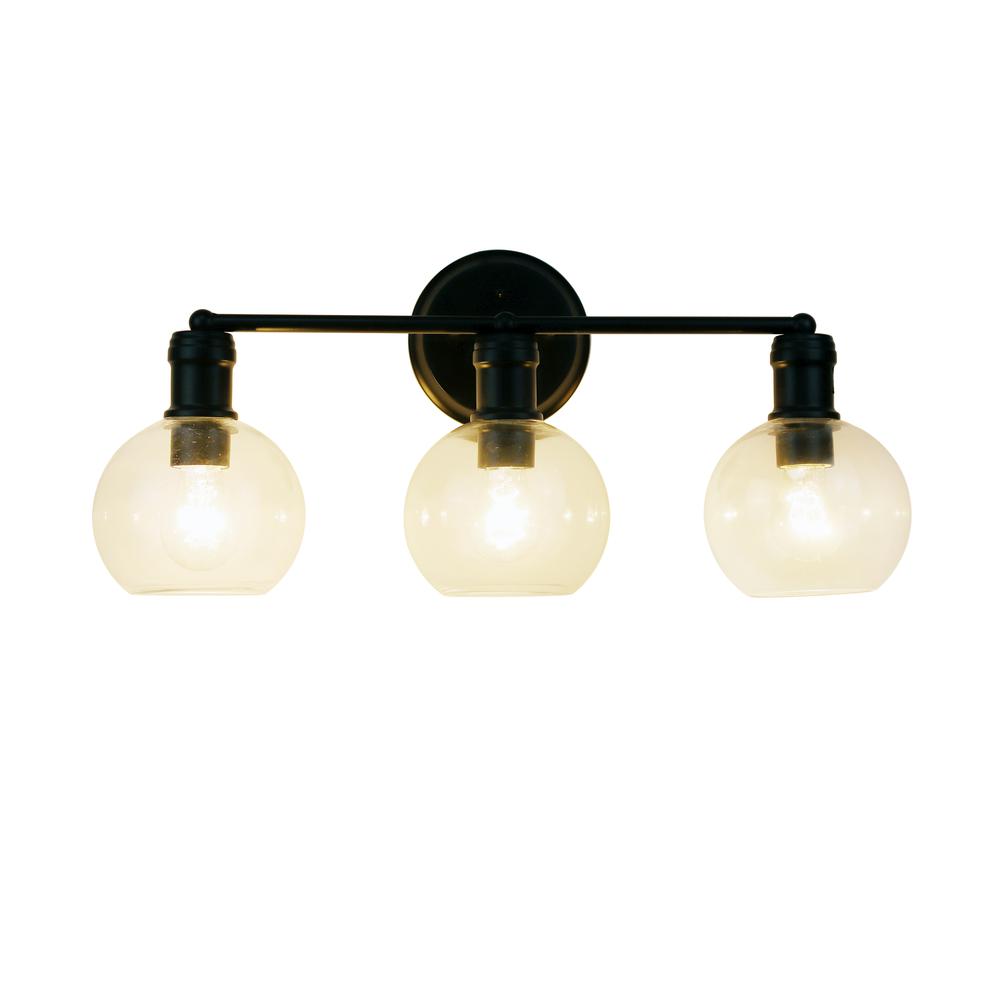 CHLOE Lighting OXA Transitional Matt Black 3 Light Vanity Bath Light  22" Wide. Picture 1