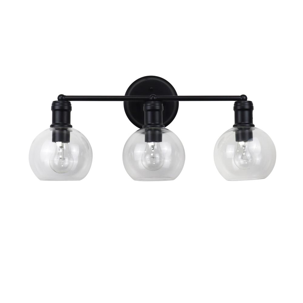 CHLOE Lighting OXA Transitional Matt Black 3 Light Vanity Bath Light  22" Wide. Picture 3