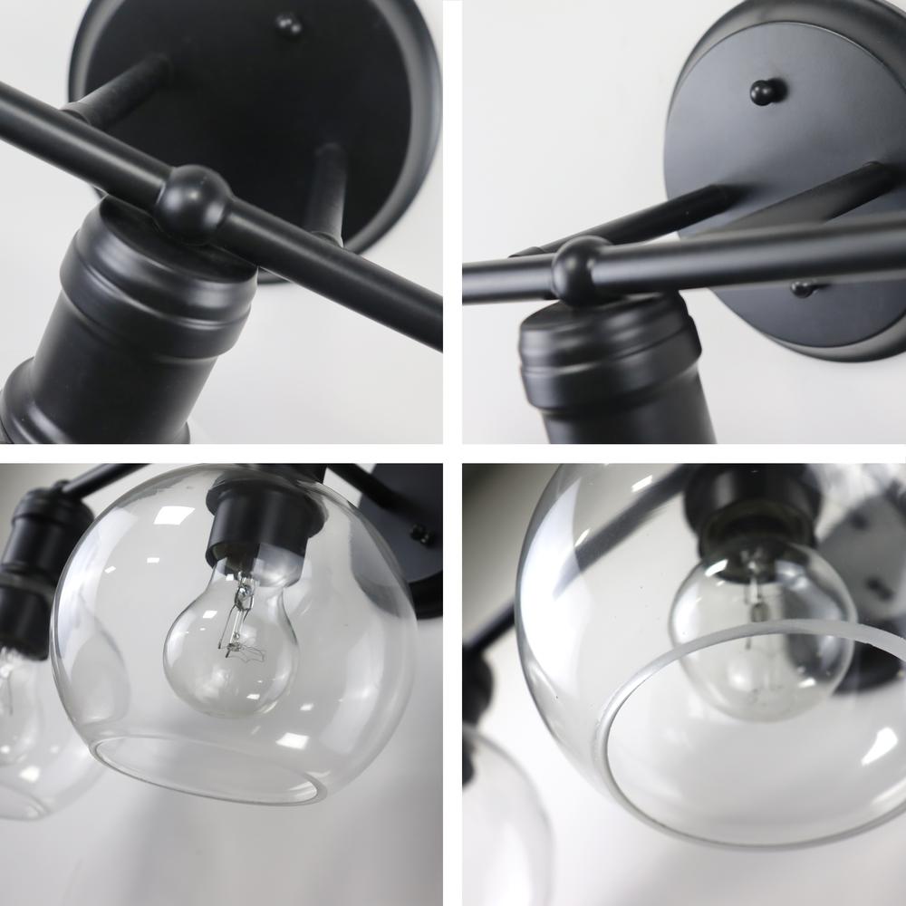CHLOE Lighting OXA Transitional Matt Black 3 Light Vanity Bath Light  22" Wide. Picture 4