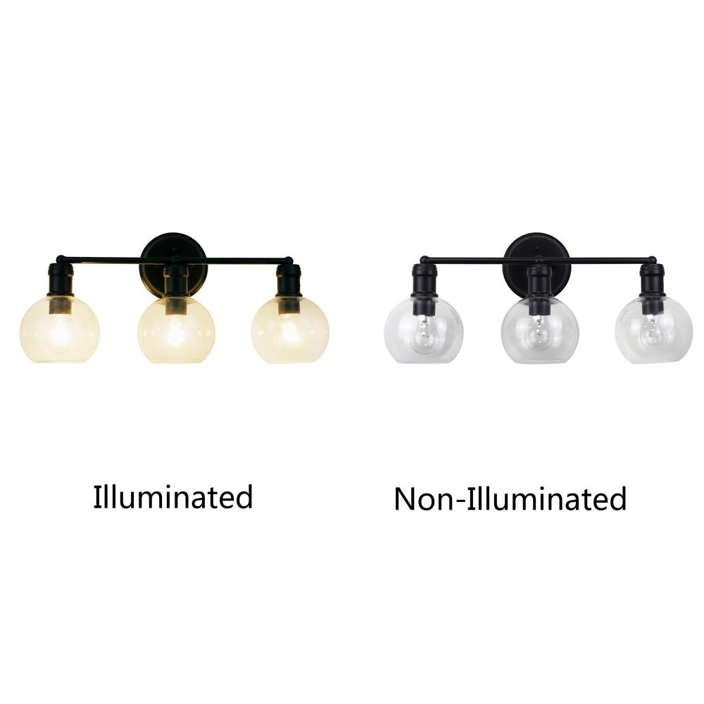 CHLOE Lighting OXA Transitional Matt Black 3 Light Vanity Bath Light  22" Wide. Picture 5