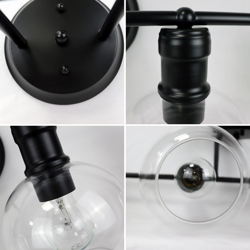 CHLOE Lighting OXA Transitional Matt Black 4 Light Black Vanity Bath Light 30" Wide. Picture 3