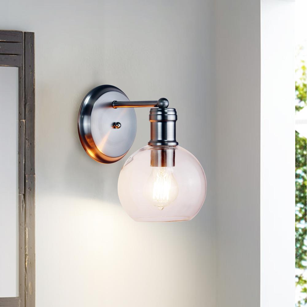 CHLOE Lighting OXA Transitional Brushed Nickel 1 Light Indoor Wall Sconce 6" Wide. Picture 5