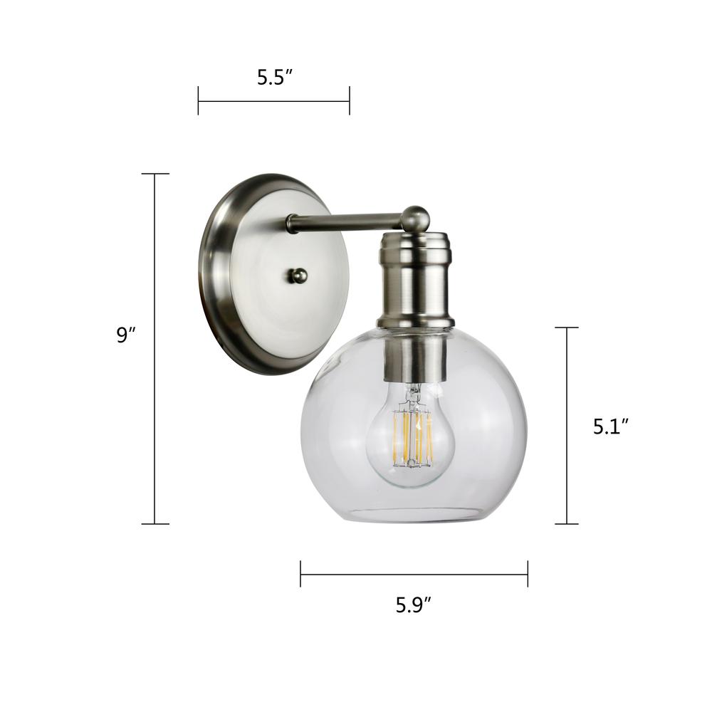 CHLOE Lighting OXA Transitional Brushed Nickel 1 Light Indoor Wall Sconce 6" Wide. Picture 7