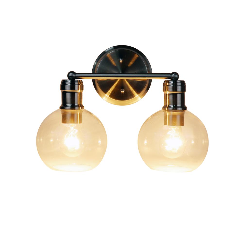 CHLOE Lighting OXA Transitional Brushed Nickel 2 Light Vanity Bath Light  14" Wide. Picture 1