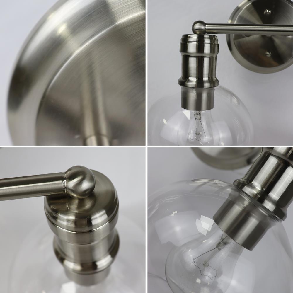 CHLOE Lighting OXA Transitional Brushed Nickel 2 Light Vanity Bath Light  14" Wide. Picture 3