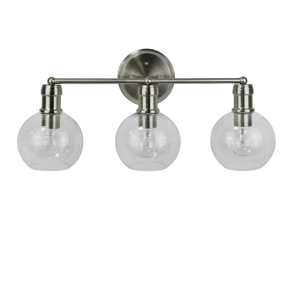 CHLOE Lighting OXA Transitional Brushed Nickel 3 Light Vanity Bath Light  22" Wide. Picture 2