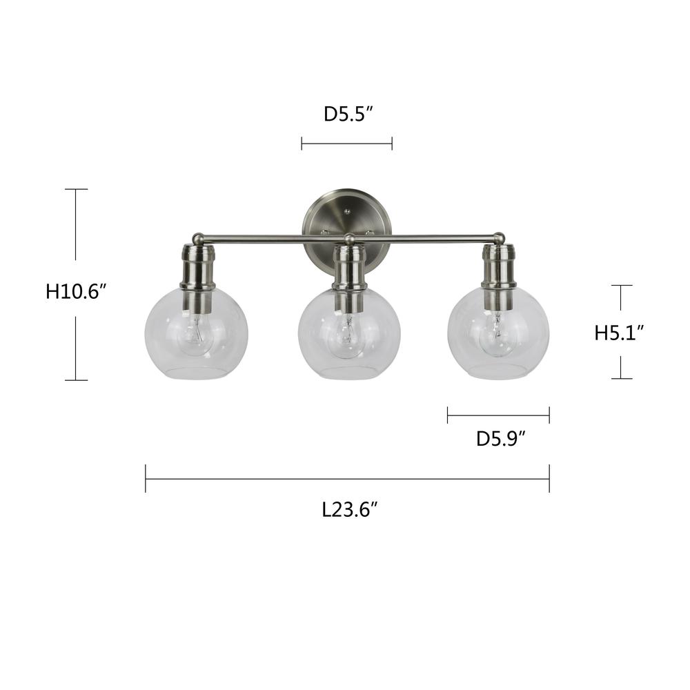 CHLOE Lighting OXA Transitional Brushed Nickel 3 Light Vanity Bath Light  22" Wide. Picture 6