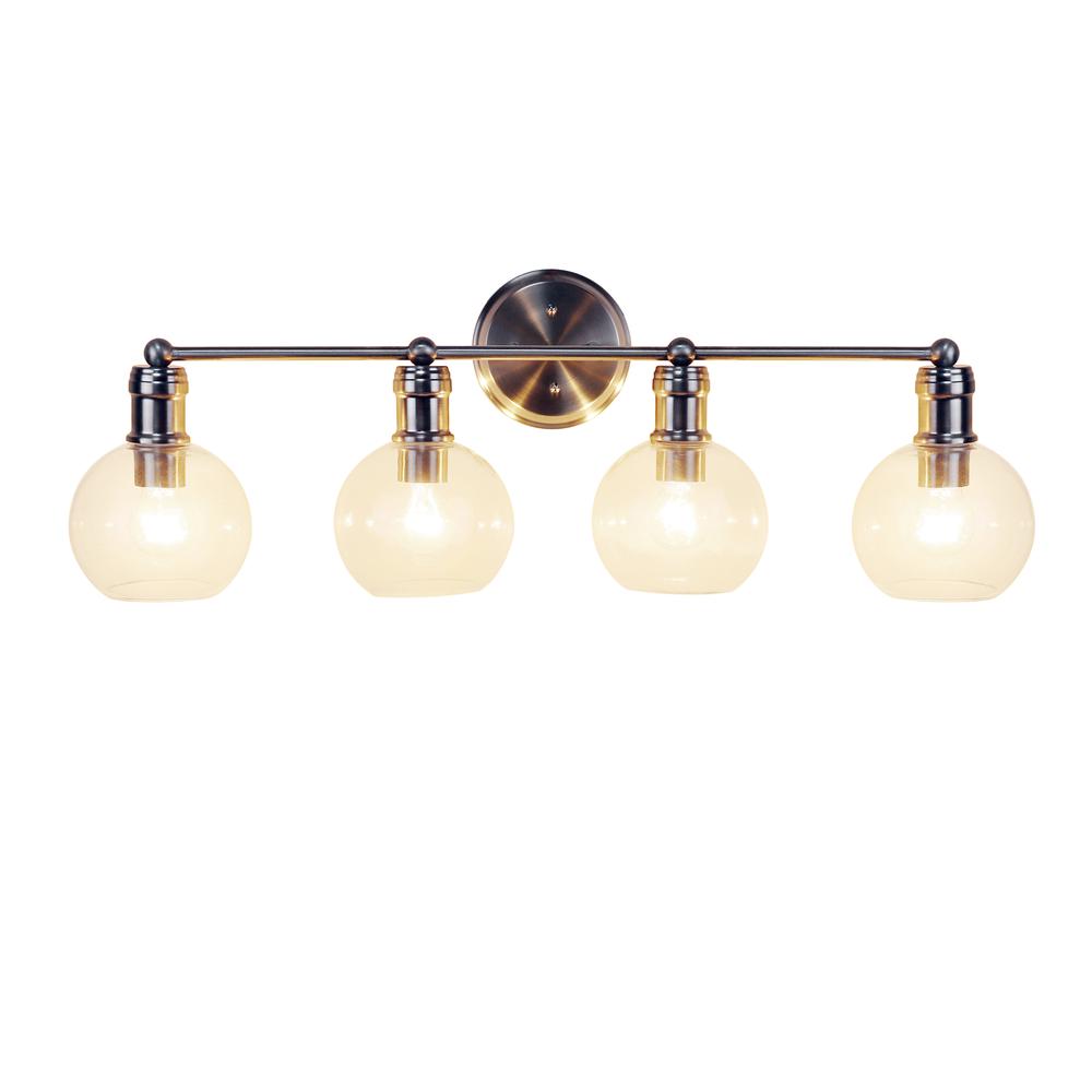 CHLOE Lighting OXA Transitional Brushed Nickel 4 Light Vanity Bath Light  30" Wide. Picture 1