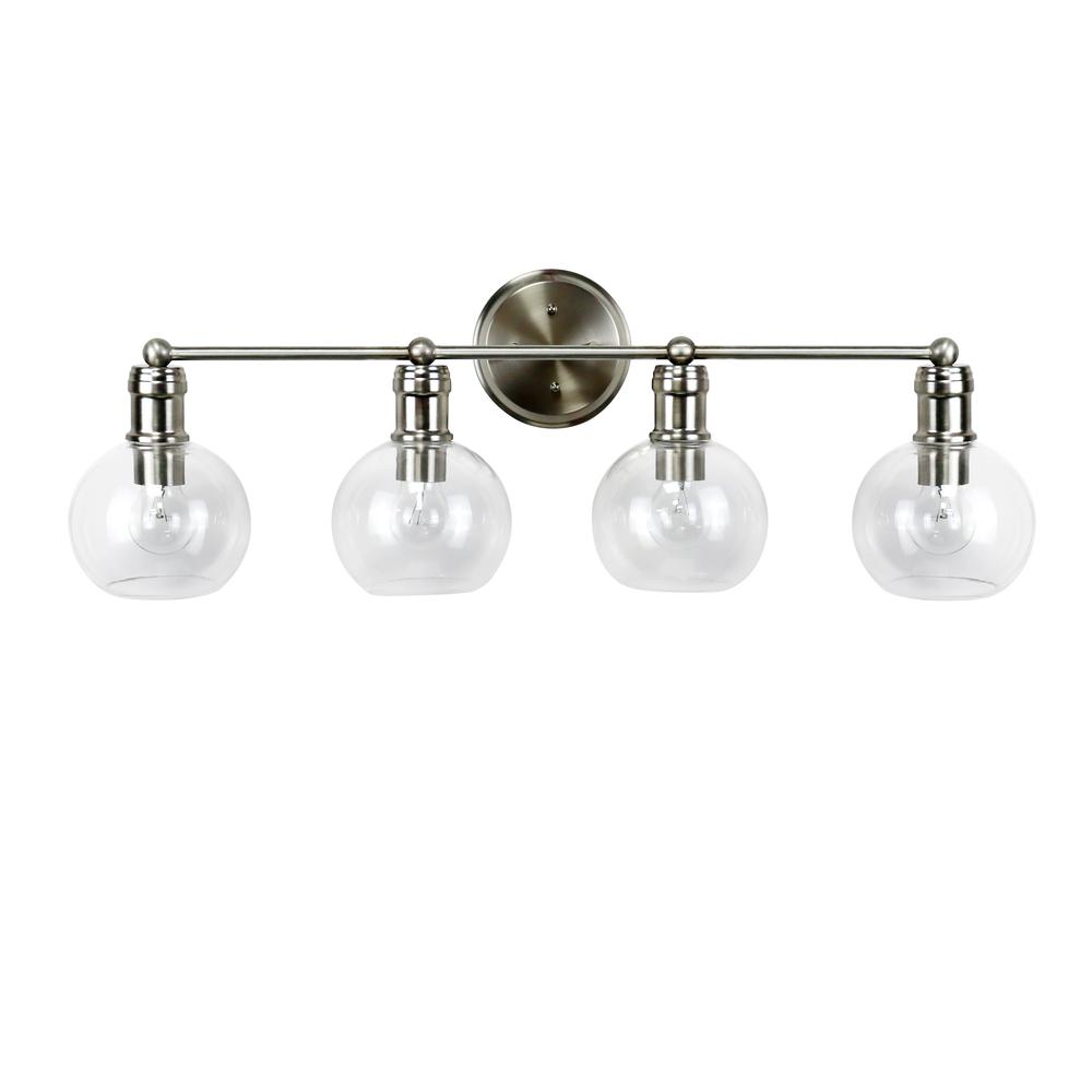 CHLOE Lighting OXA Transitional Brushed Nickel 4 Light Vanity Bath Light  30" Wide. Picture 3