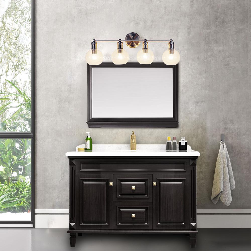 CHLOE Lighting OXA Transitional Brushed Nickel 4 Light Vanity Bath Light  30" Wide. Picture 6