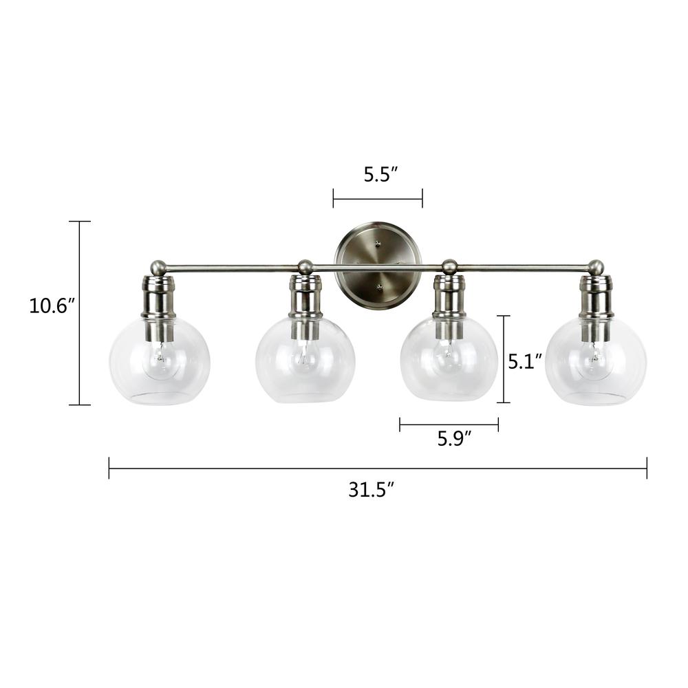 CHLOE Lighting OXA Transitional Brushed Nickel 4 Light Vanity Bath Light  30" Wide. Picture 5
