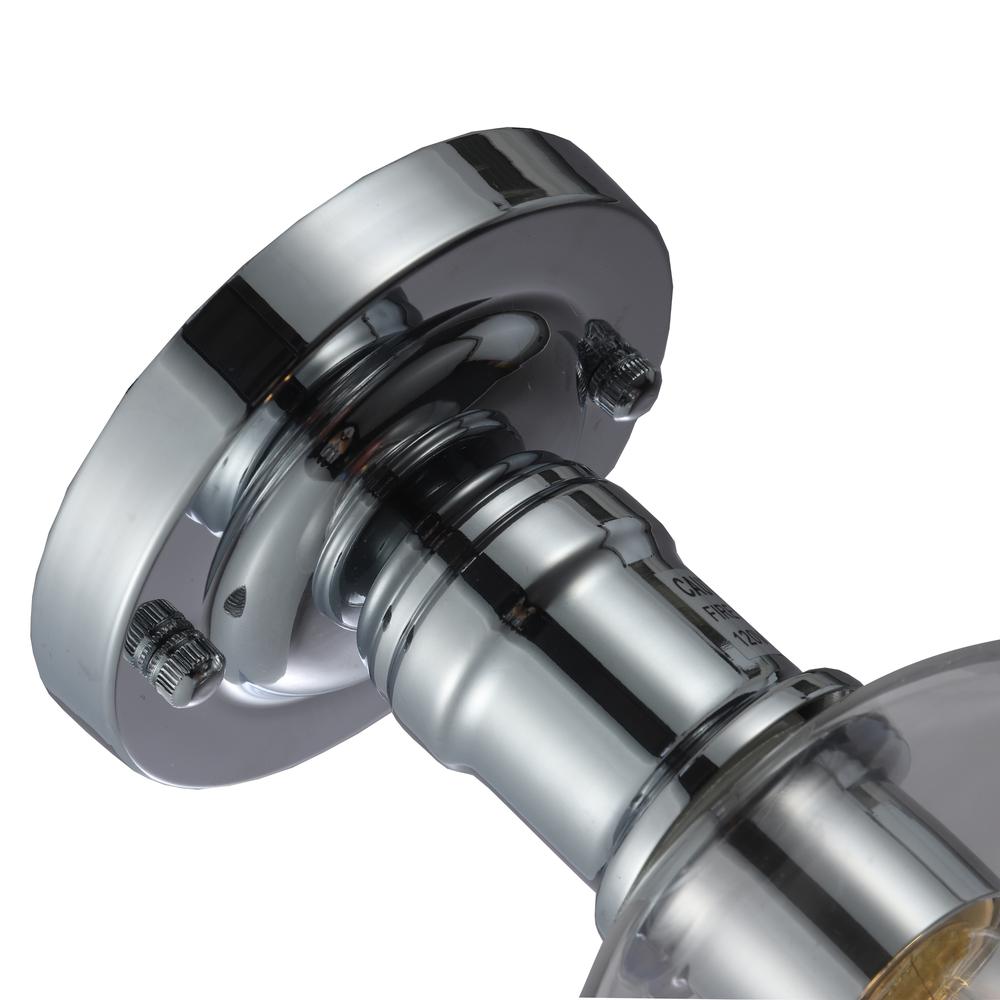 CHLOE Lighting STRANG Transitional 1 Light Chrome Semi-Flush Ceiling Fixture 6" Wide. Picture 3
