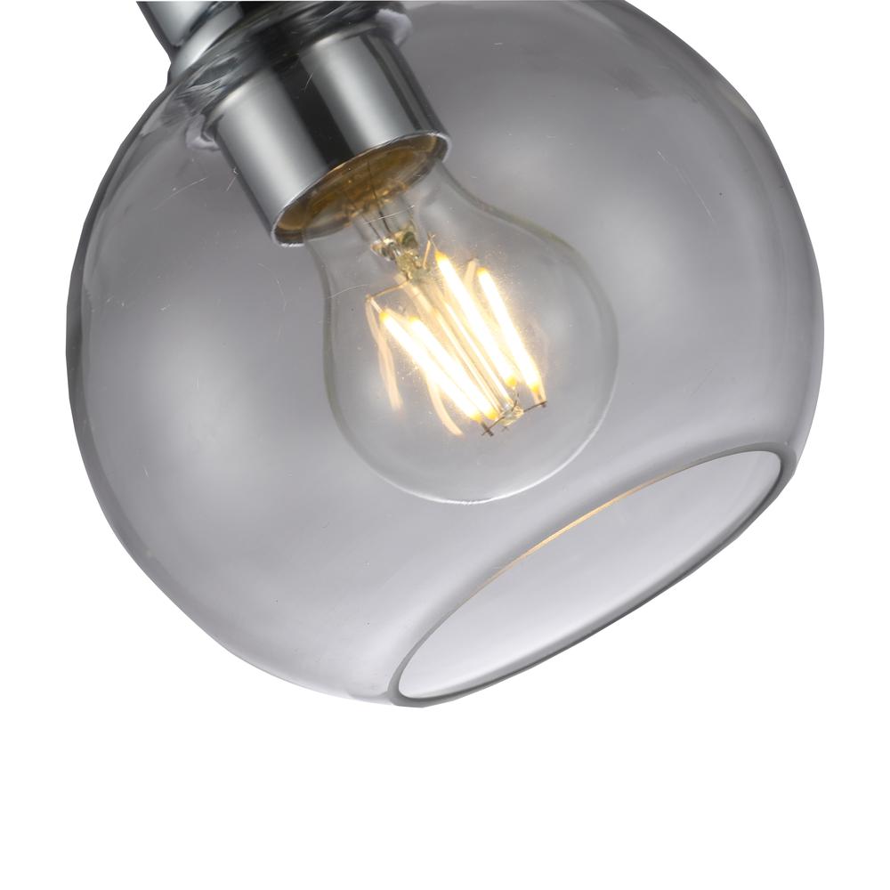 CHLOE Lighting STRANG Transitional 1 Light Chrome Semi-Flush Ceiling Fixture 6" Wide. Picture 4