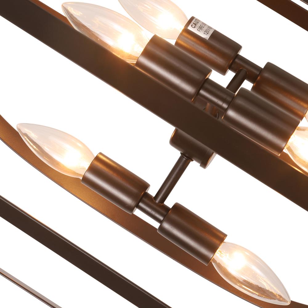 CHLOE Lighting PEPPER Transitional 6 Light Matt Black Finish Hanging Ceiling Pendant 15" Wide. Picture 4