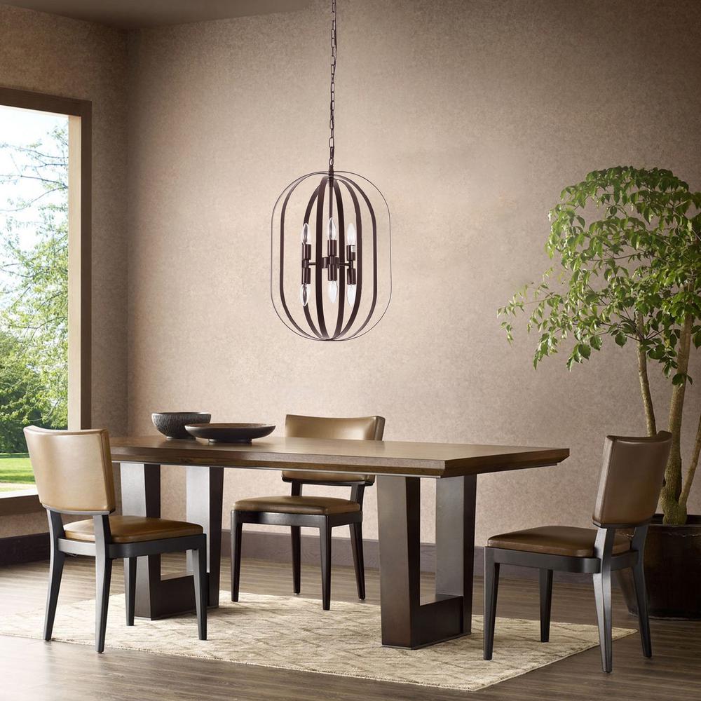 CHLOE Lighting PEPPER Transitional 6 Light Matt Black Finish Hanging Ceiling Pendant 15" Wide. Picture 6