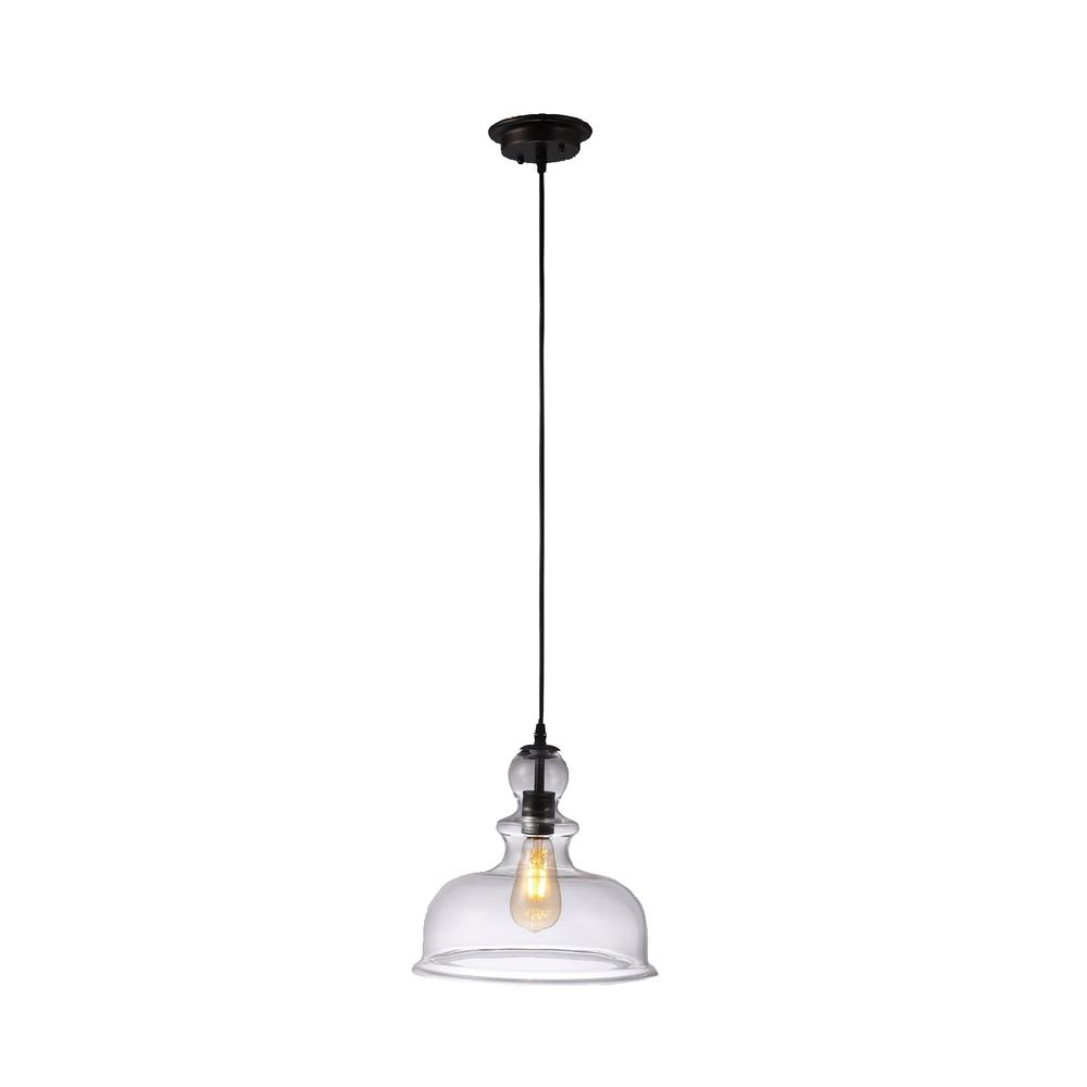 CHLOE Lighting TILIAN Transitional 1 Light Oil Rubbed Bronze Ceiling Pendant 12" Wide. Picture 1