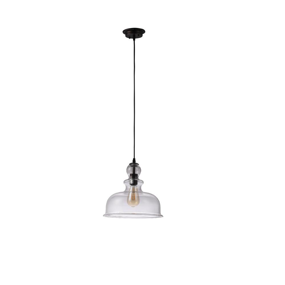 CHLOE Lighting TILIAN Transitional 1 Light Oil Rubbed Bronze Ceiling Pendant 12" Wide. Picture 3