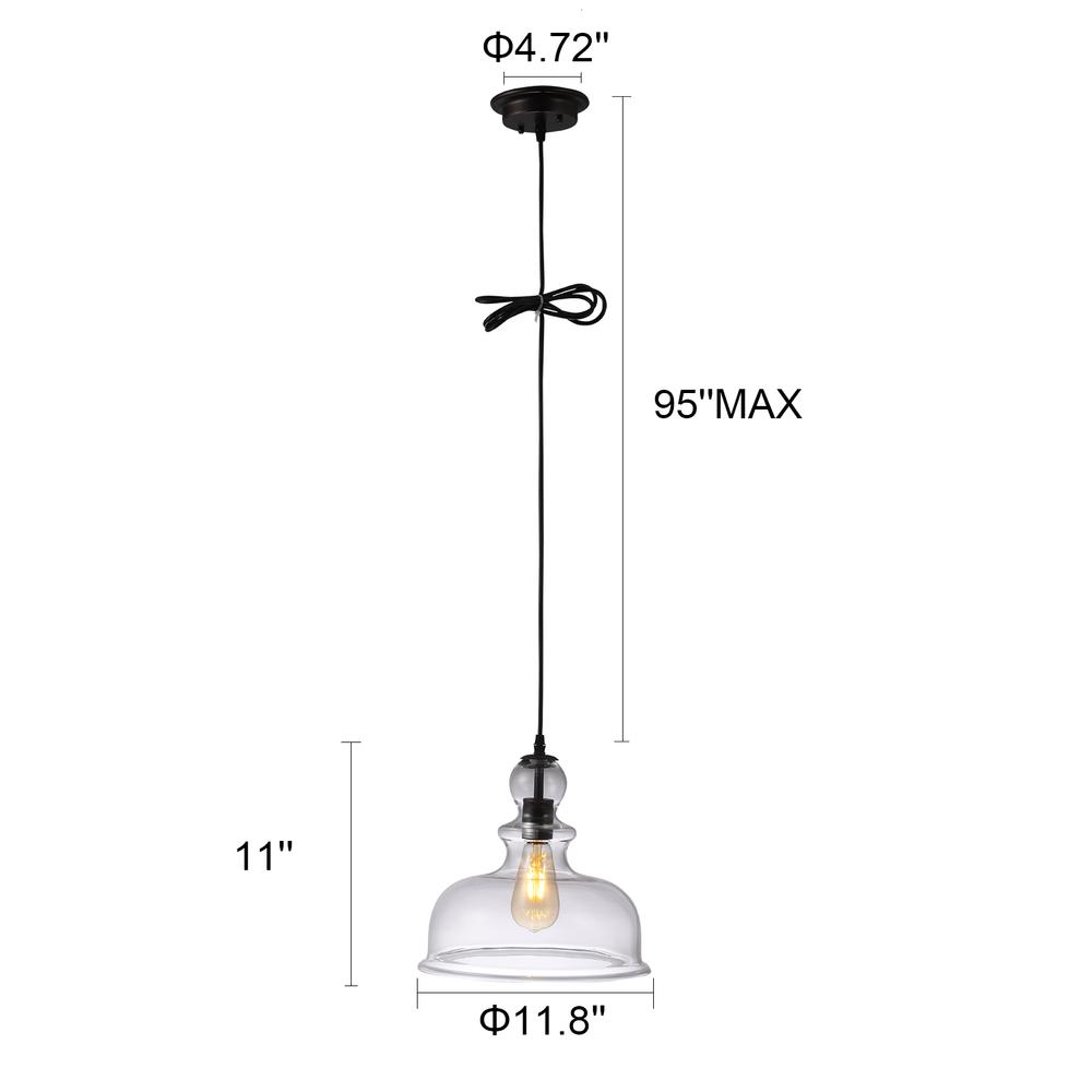 CHLOE Lighting TILIAN Transitional 1 Light Oil Rubbed Bronze Ceiling Pendant 12" Wide. Picture 6