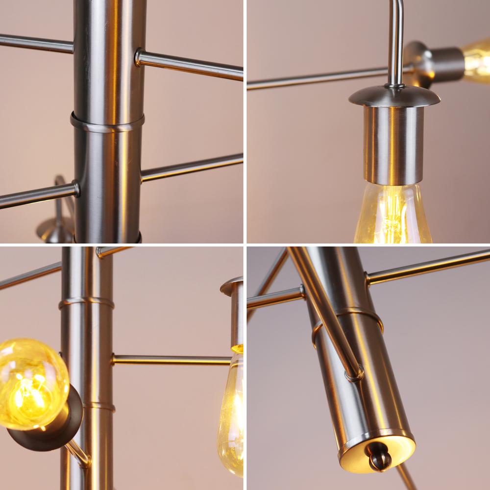 CHLOE Lighting Transitional-Style Brushed Nickel 6 Light Large Pendant 23" Wide. Picture 3