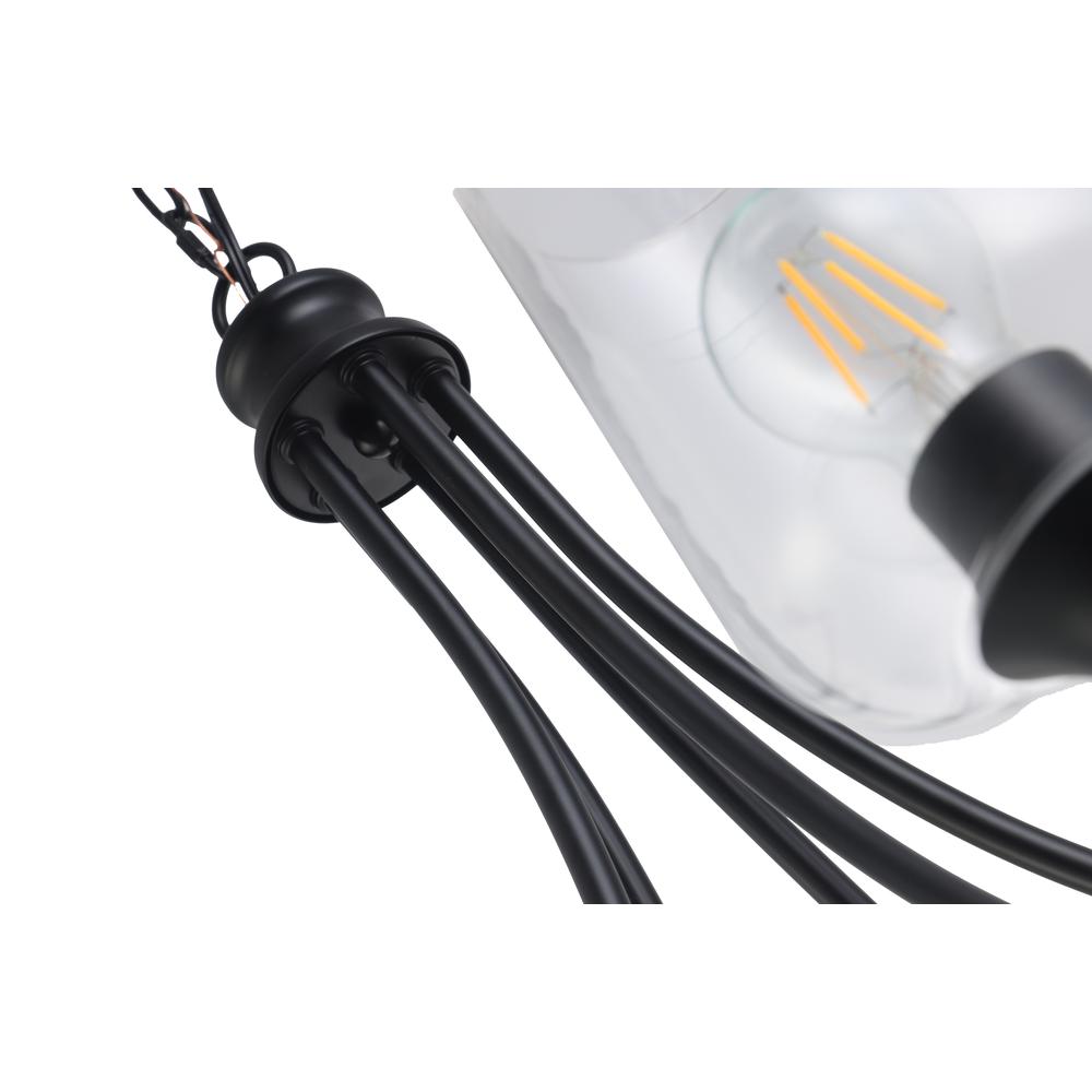 CHLOE Lighting WILLAN Transitional 5 Light Matt Black Up-Hanging Chandelier 21" Wide. Picture 5