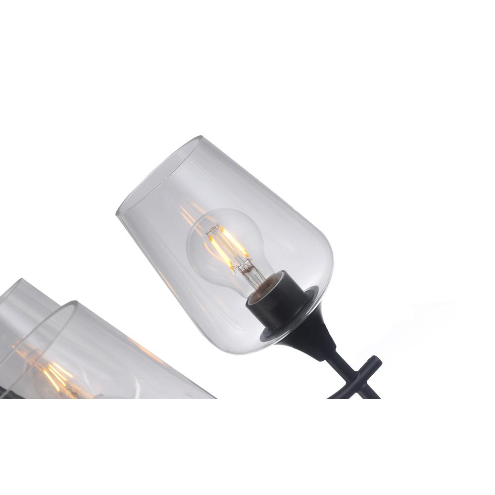 CHLOE Lighting WILLAN Transitional 5 Light Matt Black Up-Hanging Chandelier 21" Wide. Picture 6