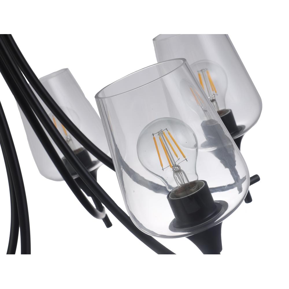 CHLOE Lighting WILLAN Transitional 5 Light Matt Black Up-Hanging Chandelier 21" Wide. Picture 7