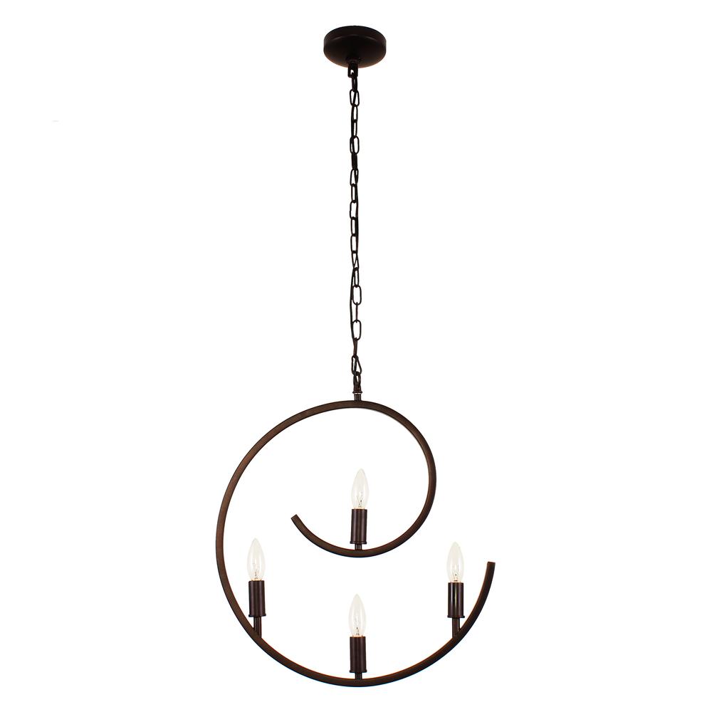 IRONCLAD Farmhouse 4 Light Oil Rubbed Bronze Ceiling Pendant 20" Wide. Picture 4