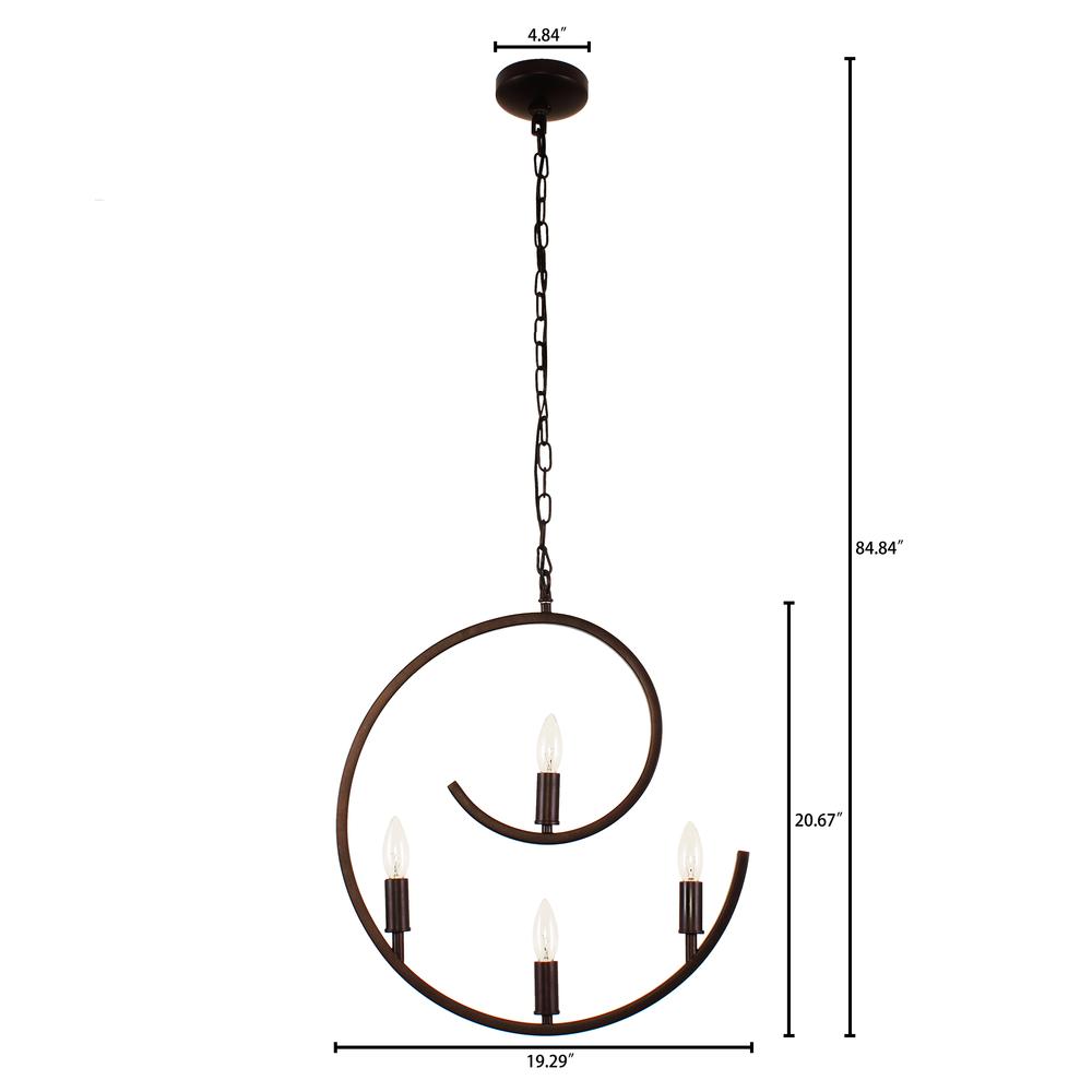 IRONCLAD Farmhouse 4 Light Oil Rubbed Bronze Ceiling Pendant 20" Wide. Picture 1