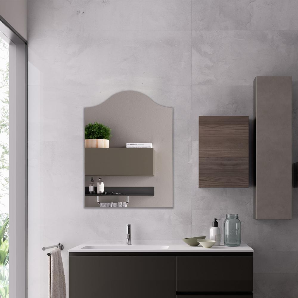 CHLOE's Reflection Verical/Horizontal Hanging Arched-shaped Frameless Wall Mirror 32" Height. Picture 4