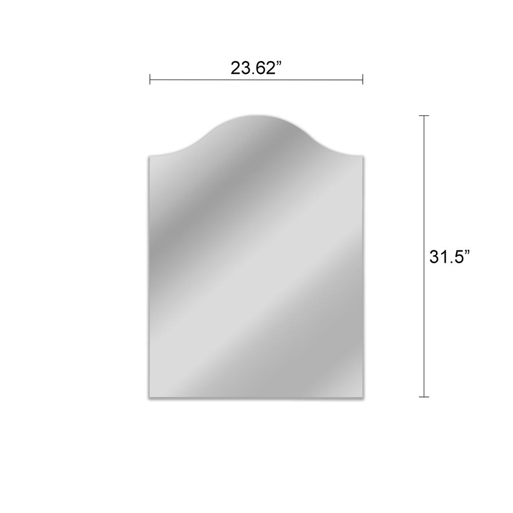 CHLOE's Reflection Verical/Horizontal Hanging Arched-shaped Frameless Wall Mirror 32" Height. Picture 2