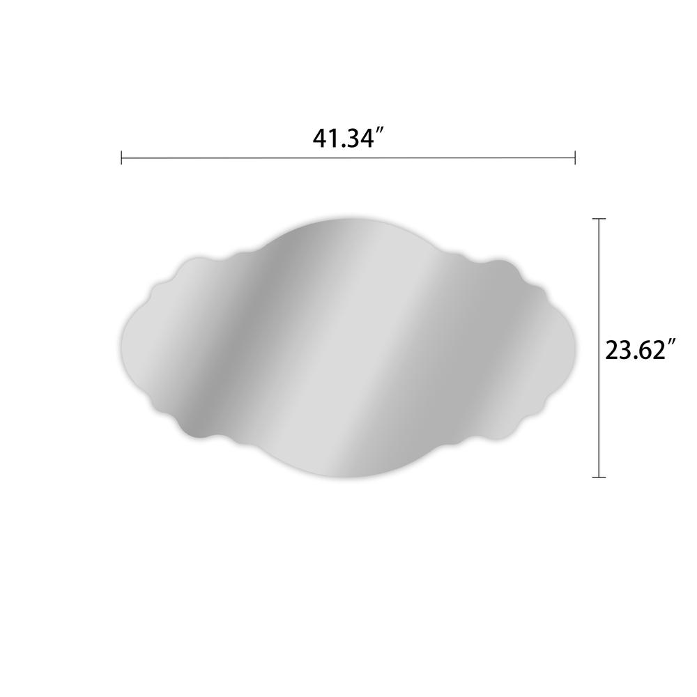 CHLOE's Reflection Horizontal Hanging Novelty Shaped Frameless Wall Mirror 24" Width. Picture 2