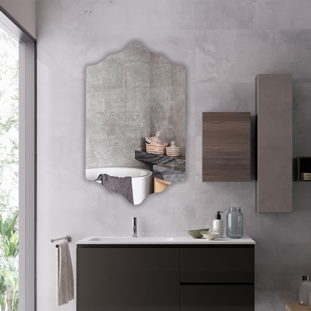 CHLOE's Reflection Verical/Horizontal Hanging Novelty Shaped Frameless Wall Mirror 35" Height. Picture 4