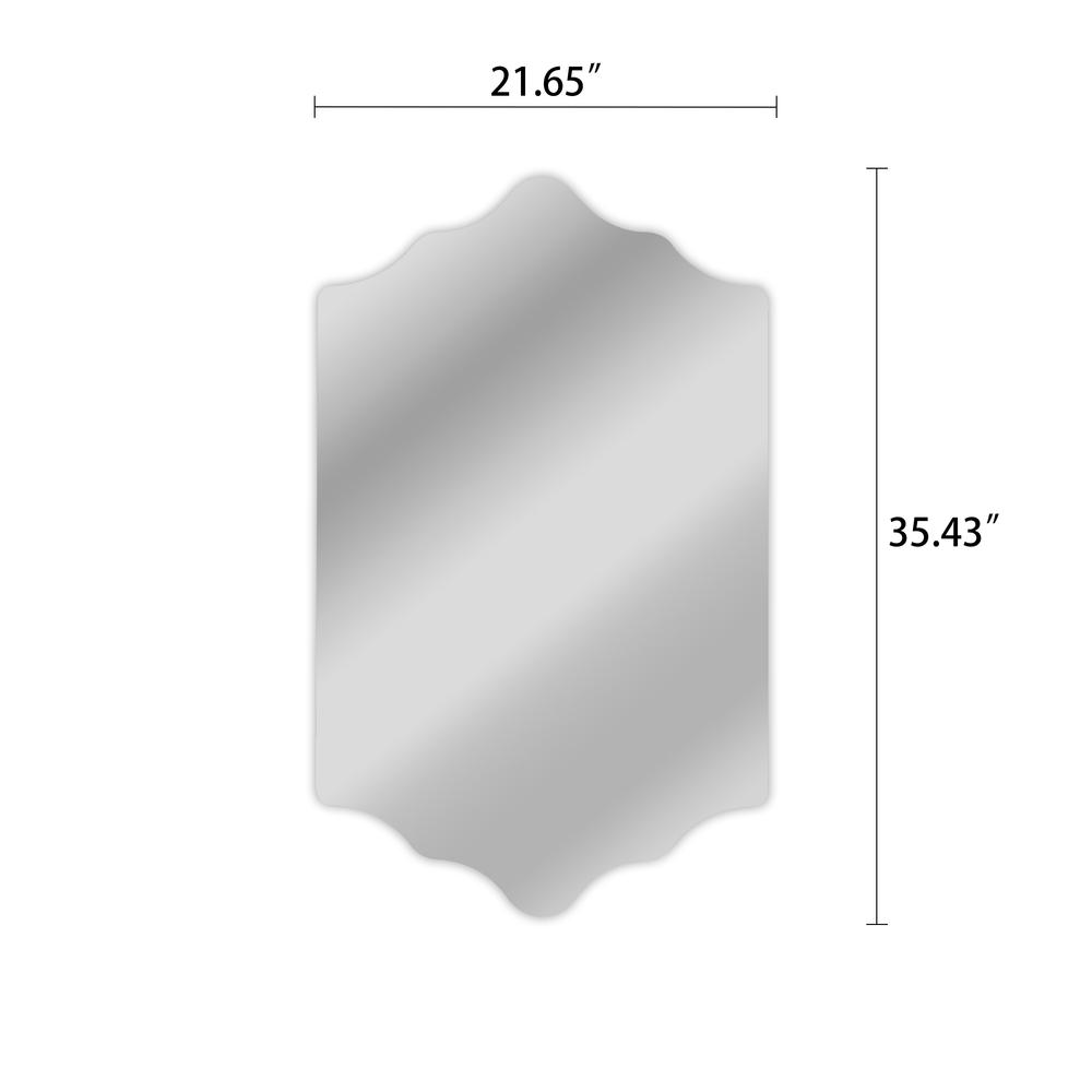CHLOE's Reflection Verical/Horizontal Hanging Novelty Shaped Frameless Wall Mirror 35" Height. Picture 2