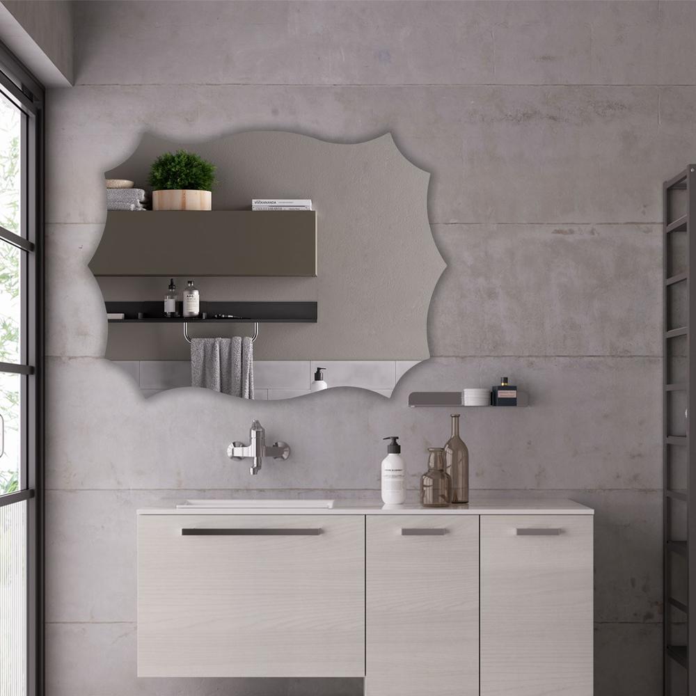 CHLOE's Reflection Verical/Horizontal Hanging Novelty Shaped Frameless Wall Mirror 32" Height. Picture 3