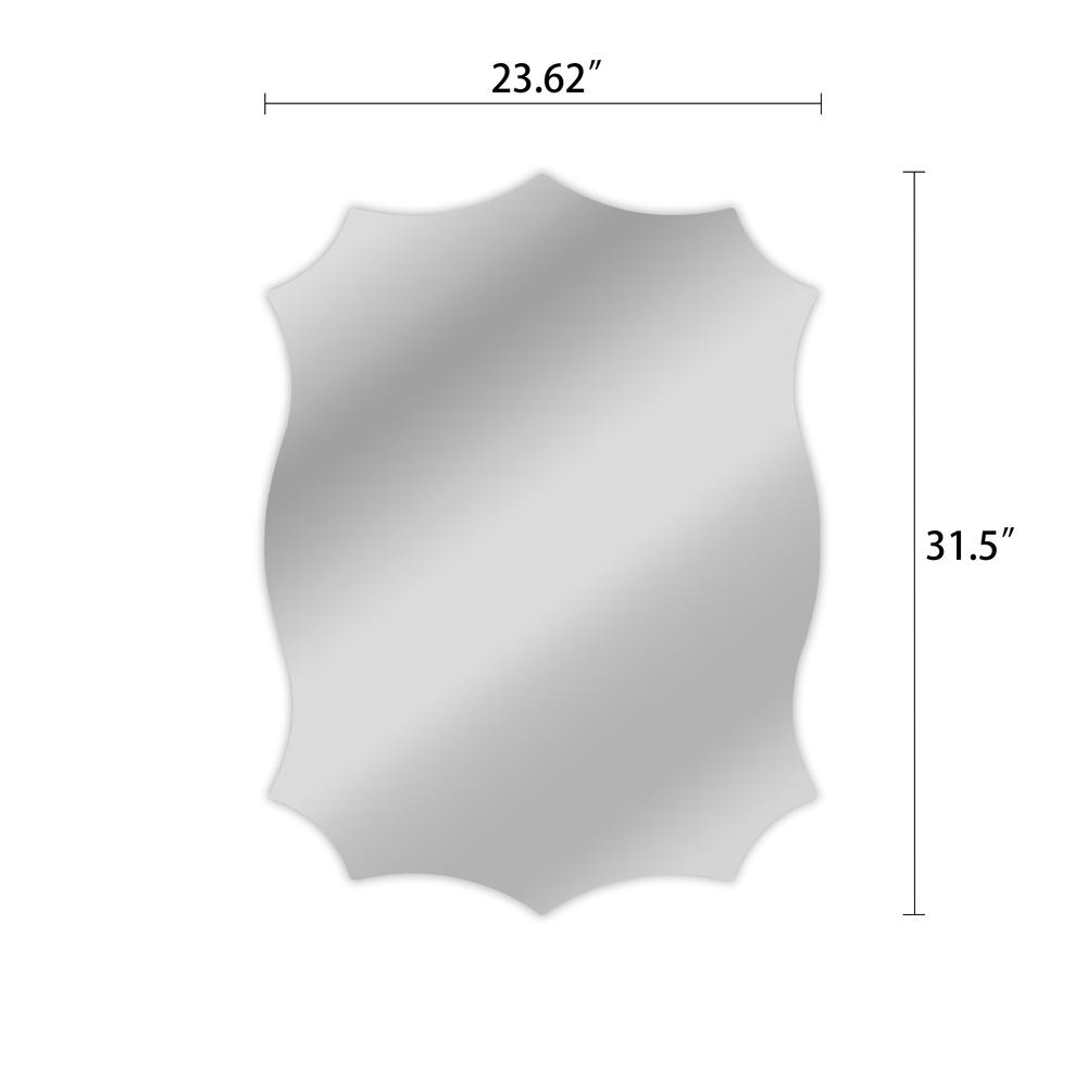 CHLOE's Reflection Verical/Horizontal Hanging Novelty Shaped Frameless Wall Mirror 32" Height. Picture 2