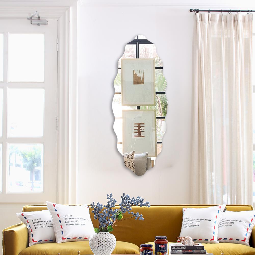 CHLOE's Reflection Verical/Horizontal Hanging Oval Shaped Frameless Wall Mirror 49" Height. Picture 5