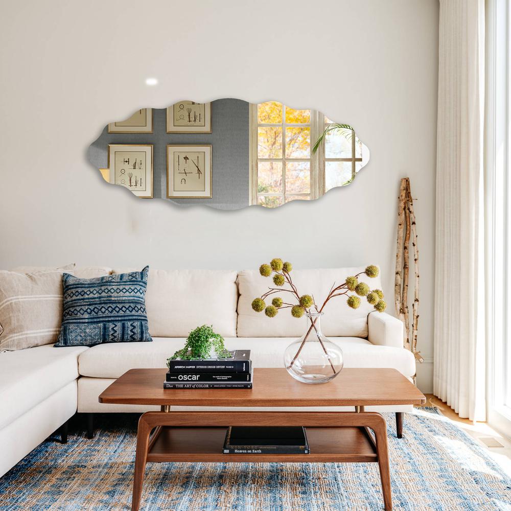 CHLOE's Reflection Verical/Horizontal Hanging Oval Shaped Frameless Wall Mirror 49" Height. Picture 4