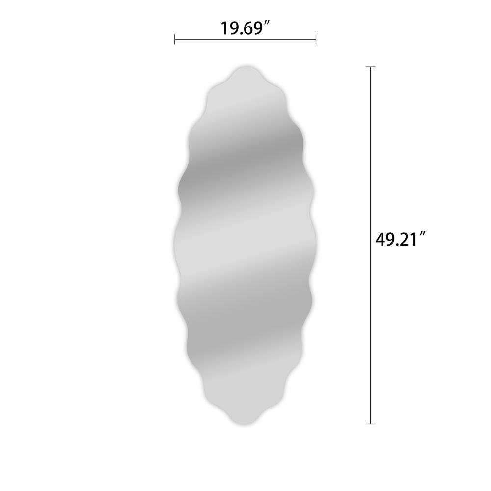 CHLOE's Reflection Verical/Horizontal Hanging Oval Shaped Frameless Wall Mirror 49" Height. Picture 2