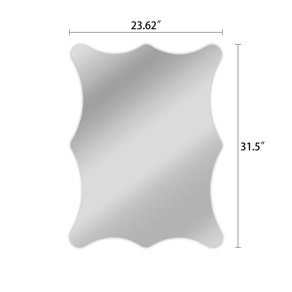 CHLOE's Reflection Verical/Horizontal Hanging Rectangle Shaped Frameless Wall Mirror 32" Height. Picture 2
