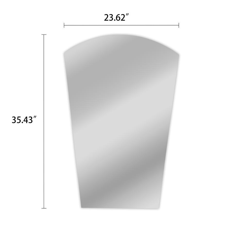 CHLOE's Reflection Verical/Horizontal Hanging Arched-Rectangle Shaped Frameless Wall Mirror 35" Height. Picture 2