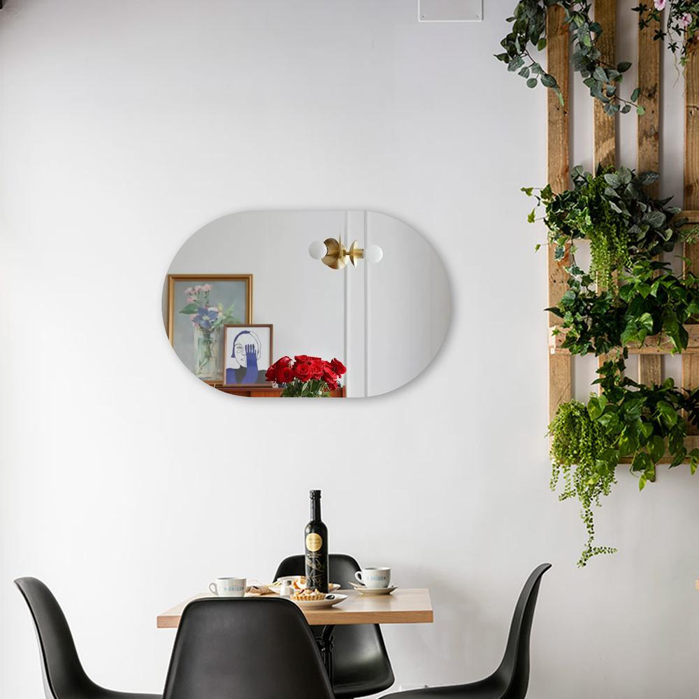 CHLOE's Reflection Verical/Horizontal Hanging Round Shaped Frameless Wall Mirror 33" Height. Picture 3