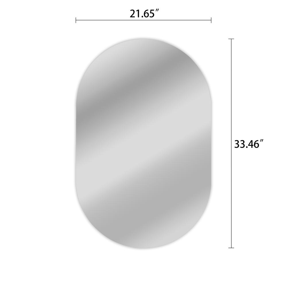 CHLOE's Reflection Verical/Horizontal Hanging Round Shaped Frameless Wall Mirror 33" Height. Picture 2